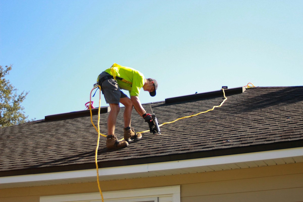 Roof installation with power tools